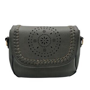 KKxiu Grey Faux Leather Crossbody Purse